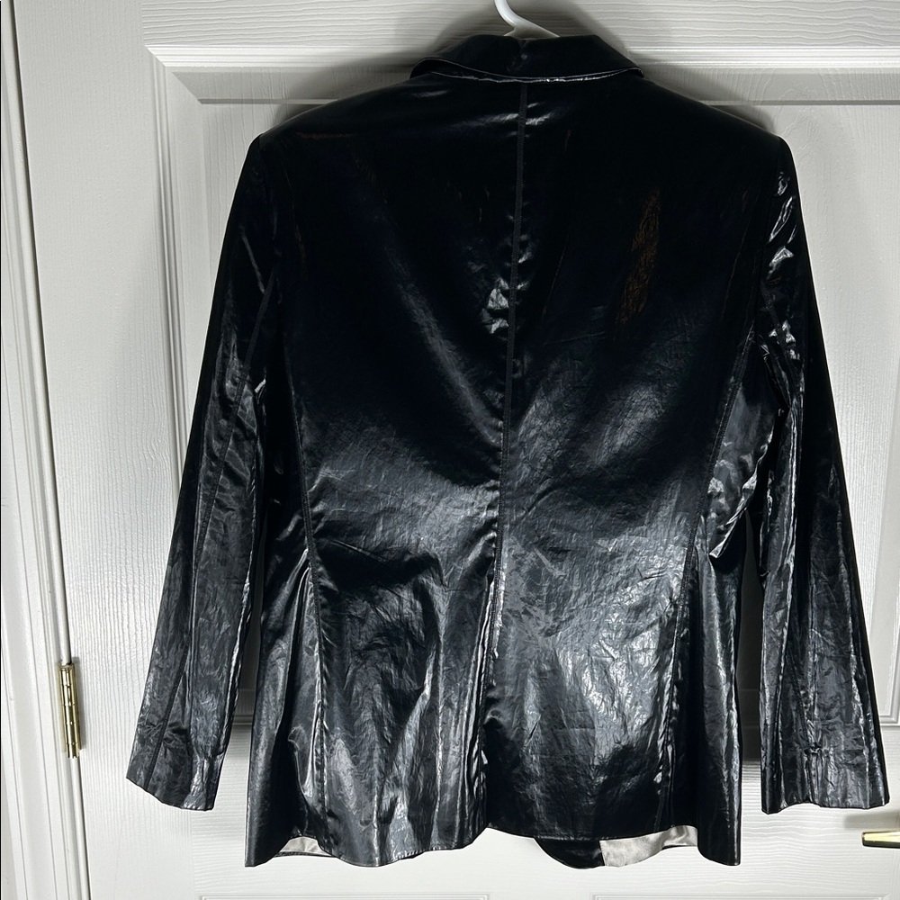 Giorgio Armani Shiny Black Women's Blazer - Picture 3 of 4